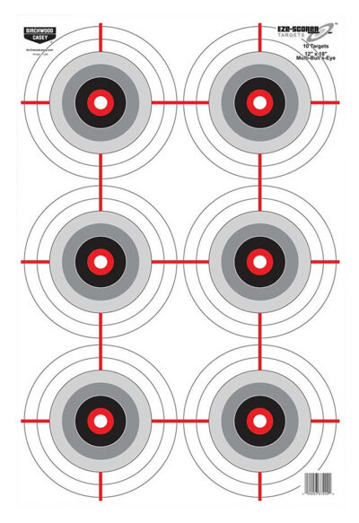 Birchwood Casey 37063 EZE-Scorer  Bullseye Paper 12″ x 18″ Black/White Pkg of 100
