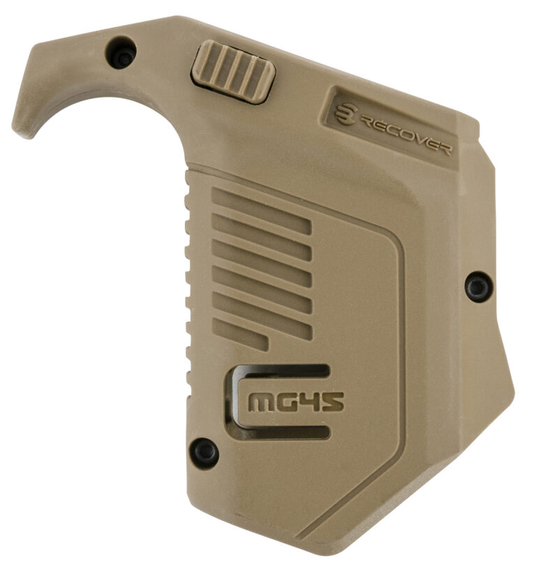 Recover Tactical MG4502 Angled Mag Pouch Double Stack, Tan Polymer, 45 ACP/10mm Auto, Compatible w/ Glock Recover Tactical MG4502 Angled Mag Pouch Double Stack, Tan Polymer, 45 ACP/10mm Auto, Compatible w/ Glock