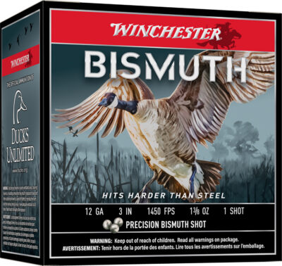 Winchester Ammo SWB1231 Bismuth  12Gauge 3″ 1 3/8oz Tin Plated Bismuth 1Shot 25 Per Box/10 Case