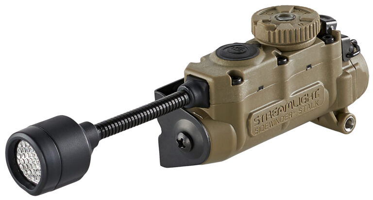 Streamlight Sidewinder Stalk Helmet Light 23/28/57/76 Lumens White White/Red/Green/Blue/IR LED Bulb Coyote 28 Meters Distance Features E-Mount Streamlight Sidewinder Stalk Helmet Light 23/28/57/76 Lumens White White/Red/Green/Blue/IR LED Bulb Coyote 28 Meters Distance Features E-Mount