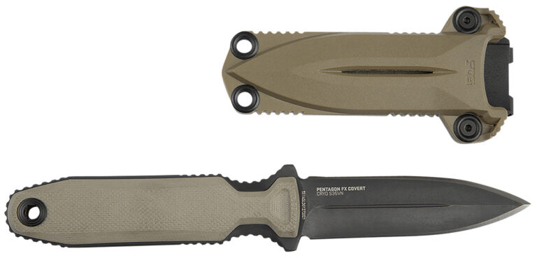 S.O.G SOG17610457 Pentagon FX Covert 3.41″ Fixed Spear Point Plain Black Titanium Nitride Cryo CPM S35VN Blade/G10 Flat Dark Earth Handle S.O.G SOG17610457 Pentagon FX Covert 3.41″ Fixed Spear Point Plain Black Titanium Nitride Cryo CPM S35VN Blade/G10 Flat Dark Earth Handle