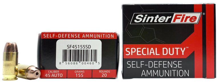 SinterFire Inc SF45155SD Special Duty (SD) 45ACP 155gr Lead Free Frangible Hollow Point 20 Per Box/10 Case SinterFire Inc SF45155SD Special Duty (SD) 45ACP 155gr Lead Free Frangible Hollow Point 20 Per Box/10 Case