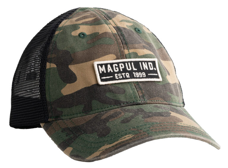 Magpul MAG1260-964 Established Garment Trucker Hat Woodland Camo Adjustable Snapback OSFA Embroidered Patch Magpul MAG1260-964 Established Garment Trucker Hat Woodland Camo Adjustable Snapback OSFA Embroidered Patch