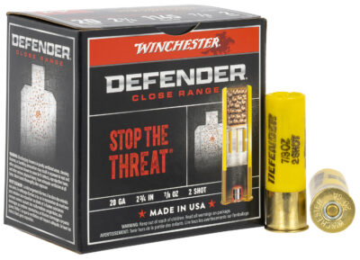 Winchester Ammo S202PD25 Defender  20Gauge 2.75″ 7/8oz 2Shot 25 Per Box/10 Case