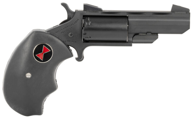 North American Arms BWMCRK Black Widow  22 WMR 5 Shot 2″ Matte Black Heavy Vent Rib Barrel, Matte Black Cerakote Stainless Steel Frame, Black Cylinder, Black Finger Grooved Rubber Grip, Exposed Hammer