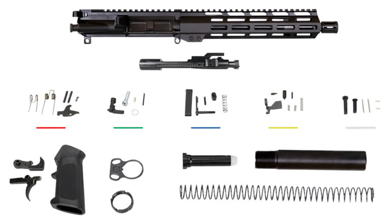 Aim Sports AR5CUB9 Complete Build Kit 5.56x45mm NATO 10.50″ Black Nitride Barrel 7075-T6 Aluminum Black Anodized Receiver 10″ M-LOK Handguard for AR-15 Aim Sports AR5CUB9 Complete Build Kit 5.56x45mm NATO 10.50″ Black Nitride Barrel 7075-T6 Aluminum Black Anodized Receiver 10″ M-LOK Handguard for AR-15