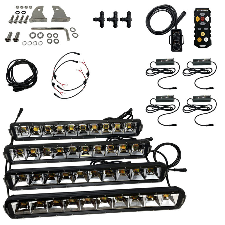 Foxpro MUDCT4KIT Mud Cutter Light Kit Black 2810/3380/4408 Lumens White/Amber/Mixed LED Foxpro MUDCT4KIT Mud Cutter Light Kit Black 2810/3380/4408 Lumens White/Amber/Mixed LED