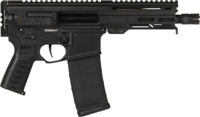 CMMG 55A938FAB Dissent  5.56x45mm NATO 30+1 6.50″, Black Cerakote Rec, OEM Grip, Picatinny Buffer Adapter, Zeroed Drop-In Single Stage Trigger