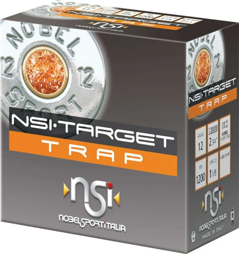 NSI Target Trap 12 gauge 2 3/4″ 1 1/8 Oz. #8 Shot 1200 fps 25/rds NSI Target Trap 12 gauge 2 3/4″ 1 1/8 Oz. #8 Shot 1200 fps 25/rds
