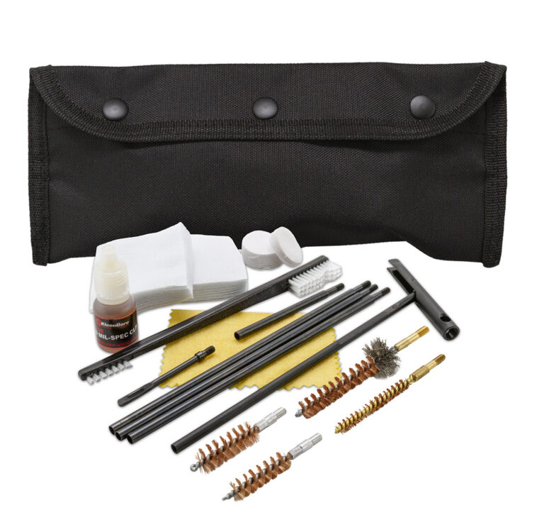 KleenBore POU301B All Caliber Cleaning Kit Handgun/Rifle Bronze/Nylon Bristles Nylon Case KleenBore POU301B All Caliber Cleaning Kit Handgun/Rifle Bronze/Nylon Bristles Nylon Case