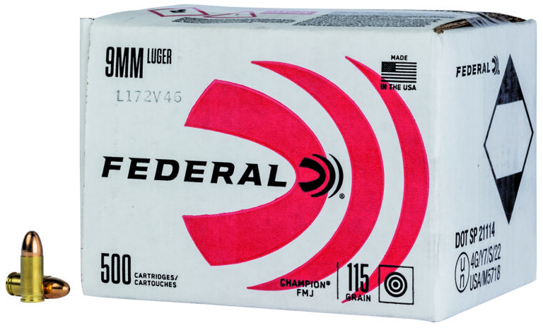 Federal C9115A500 Champion Training 9mmLuger 115gr Full Metal Jacket 500rds *Bulk Package Federal C9115A500 Champion Training 9mmLuger 115gr Full Metal Jacket 500rds *Bulk Package