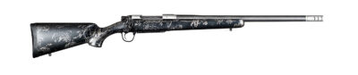 Christensen Arms 8010631600 Ridgeline FFT TI 6.8 Western 3+1 20″ Carbon Fiber Threaded Barrel, Stainless Titanium Rec, Black with Gray Accents Stock