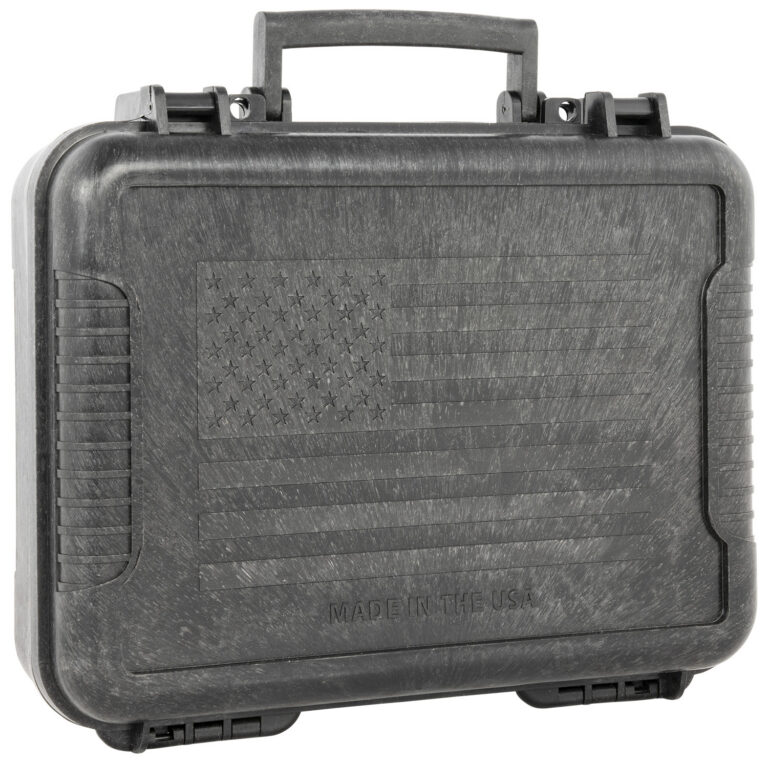 Outdoor Connection 10017 Molded Pistol Case  11″ Long Black w/US Flag Polypropylene