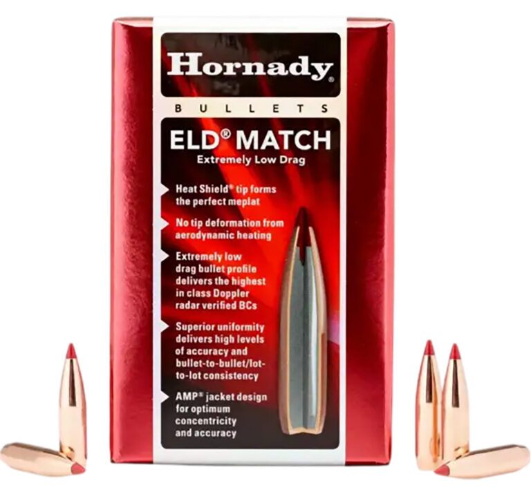 Hornady 2561 ELD Match 25 Cal .257 134 gr Extremely Low Drag Match 100 Per Box/ 15 Case Hornady 2561 ELD Match 25 Cal .257 134 gr Extremely Low Drag Match 100 Per Box/ 15 Case