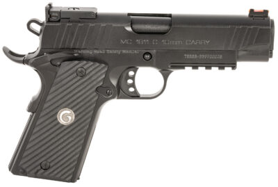 EAA GIRSAN 390605 MC1911 C  Carry Frame 10mm Auto 9+1, 4.40″ Black Steel Barrel, Blued Serrated Steel Slide, Black Steel Frame w/Beavertail & Picatinny Rail, Black Grip, Ambidextrous