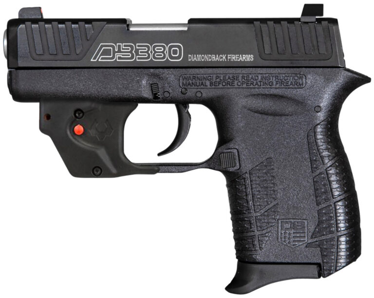 Diamondback DB0101E002 DB380 Gen4 w/Laser Micro-Compact Frame 380 ACP 6+1, 2.80″ Stainless Steel Barrel, Serrated Stainless Steel Slide, Mint Polymer Frame w/Beavertail & Grip, Viridian Laser