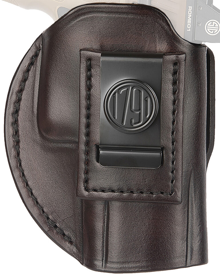 1791 Gunleather 4WH6SBRR 4-Way IWB/OWB Size 06 Signature Brown Leather Belt Clip Compatible w/ Glock 21/Sig P225 Right Hand 1791 Gunleather 4WH6SBRR 4-Way IWB/OWB Size 06 Signature Brown Leather Belt Clip Compatible w/ Glock 21/Sig P225 Right Hand