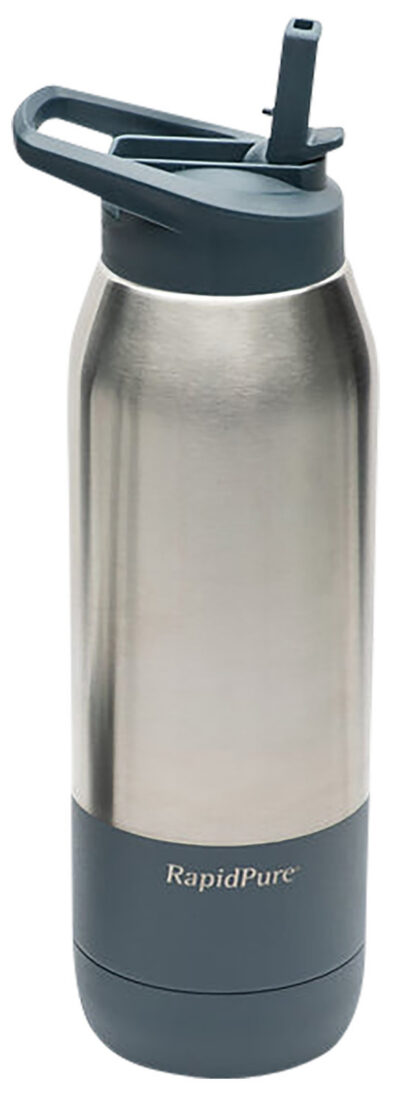 RapidPure 01600124 Purifier + Insulated Steel Bottle Compatible With Most 2.5″ Water Bottles, Stainless Steel, 3.5″ x 3.5″ x 11.1″, Includes Ultralight Straw