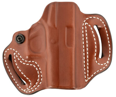 DeSantis Gunhide 086TA8BZ0 Mini Slide  OWB Tan Leather Belt Slide Fits Glock 43/43x/48 Belt 1.75″ Wide Right Hand