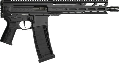 CMMG 94A8041AB Dissent MK4 9mm Luger 33+1 10.50″, Black, Picatinny Brace Adapter, 9.60″ M-LOK Handguard, Left Side Charging Handle, Zeroed Linear Comp, Zeroed Drop-In Single Stage Trigger