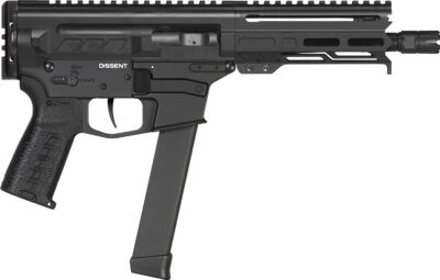 CMMG 99A68A2AB Dissent MKGS 9mm Luger 33+1 6.50″, Black, Picatinny Brace Adapter, 5.50″ M-LOK Handguard, Left Side Charging Handle, Zeroed Linear Comp, TriggerTech Trigger (Glock Mag Compatible)