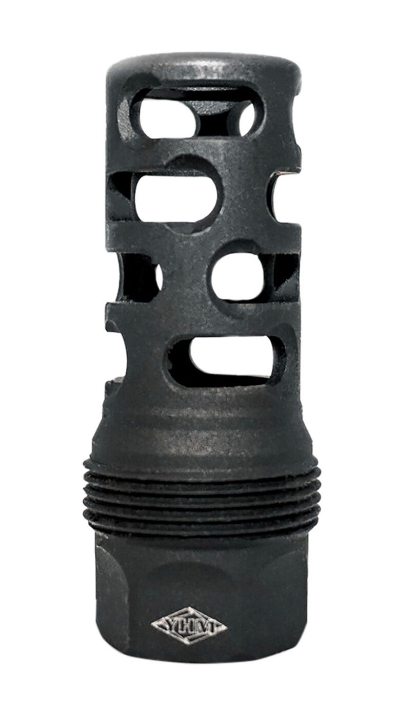 Yankee Hill 4405MB28 sRx Q.D. Muzzle Brake Long Black Phosphate Steel with 1/2″-28 tpi, 9mm, 2.30″ OAL & 9.375″ Diameter for sRx Adapters