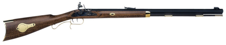 Traditions R2390801 Hawken Woodsman  50 Cal Flintlock 28″ Octagonal, Blued Barrel/Rec, Hardwood Stock, Double Set Triggers, Brass Accents, Adjustable Sight