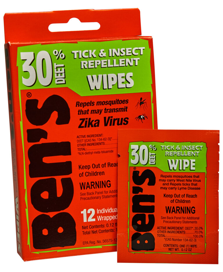 Ben’s 00067085 30  Odorless Scent Wipes Repels Ticks & Biting Insects 12