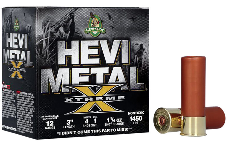 HEVI-Shot HS38122 HEVI-Metal Extreme 12Gauge 3″ 1 1/4oz Steel/Tungsten 4/1Shot 25 Per Box/10 Case