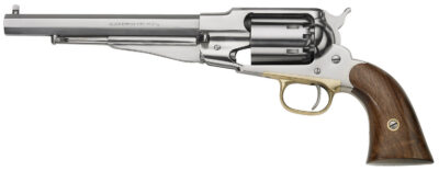 Pietta PF58SS448 1858 Remington Army 44 Cal 8″ 6rd Stainless Steel Frame, Cylinder & Octagon Barrel, Walnut Grip, Brass Trigger Guard
