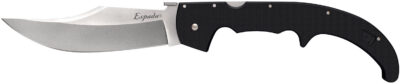 Cold Steel CS62MGC Espada  XL 7.50″ Folding Clip Point Plain AUS-10A SS Blade/9.25″ Black w/Polished Bolsters G10 Handle Includes Belt Clip