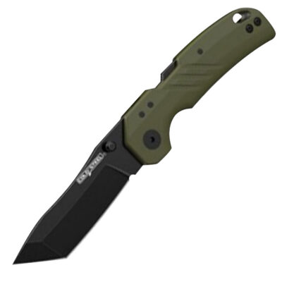 Cold Steel CSFL30DPLTBGZ Engage  3″ Folding Tanto Plain Black PVD Stonewashed 4116 SS Blade/4.11″ OD Green GFN Handle Includes Belt Clip