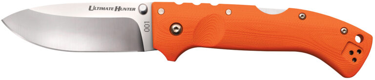Cold Steel CS30URY Ultimate Hunter  3.50″ Folding Drop Point Plain American S35VN Blade/5″ Orange G10 Handle Includes Belt Clip