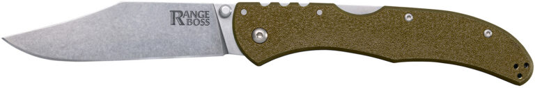 Cold Steel CS20KR7 Range Boss  Folding Clip Point Plain 4034 SS Blade/5.25″ OD Green Zy-Ex Handle