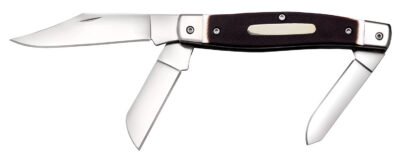Cold Steel CSFLSTKMN Stockman  2″/2.30″/3.50″ Folding Clip/Sheepsfoot/Spey Plain 8Cr13MoV SS Blade/Rough Black w/Polished Bolsters Bone Handle
