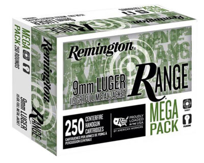 REMINGTON 9MM LUGER 115 FMJ RANGE HANDGUN  AMMO 250RD