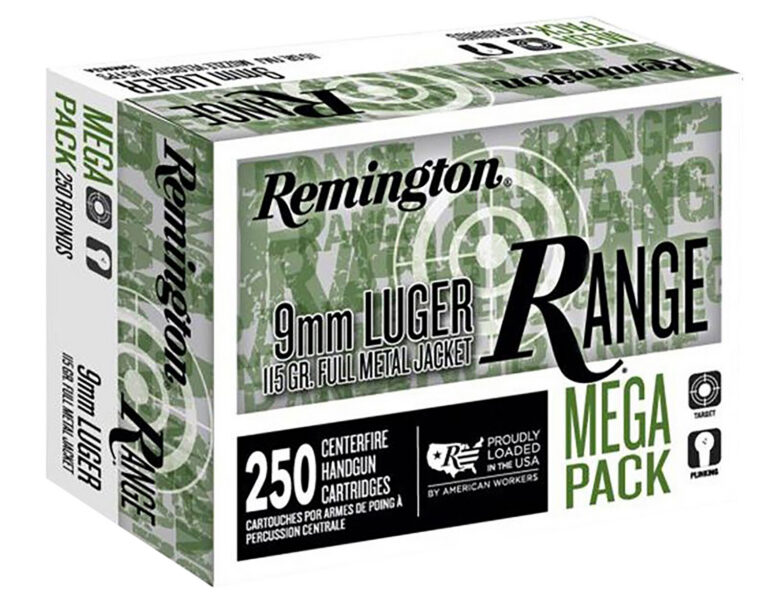REMINGTON 9MM LUGER 115 FMJ RANGE HANDGUN AMMO 250RD REMINGTON 9MM LUGER 115 FMJ RANGE HANDGUN AMMO 250RD