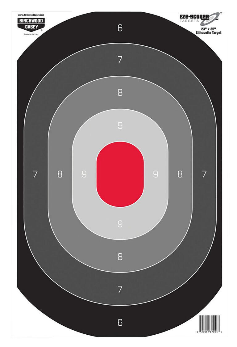Birchwood Casey 37053 EZE-Scorer Silhouette Oval Target Hanging Paper All Firearms 23″ x 35″ Black/Gray/Red 5 Targets Birchwood Casey 37053 EZE-Scorer Silhouette Oval Target Hanging Paper All Firearms 23″ x 35″ Black/Gray/Red 5 Targets