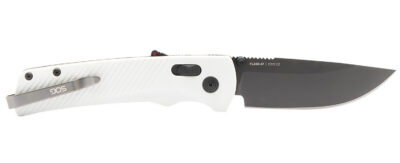 S.O.G SOG11181041 Flash AT 3.45″ Folding Straight Back Plain TiNi Cryo D2 Steel Blade, Concrete Gray Textured GRN Handle