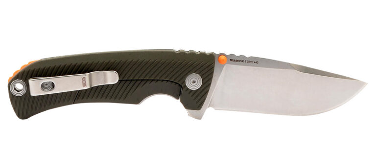 S.O.G SOG14060143 Tellus FLK 3.65″ Folding Clip Point Plain Stonewashed Cryo 440C SS Blade/ Olive Drab Textured GRN Handle S.O.G SOG14060143 Tellus FLK 3.65″ Folding Clip Point Plain Stonewashed Cryo 440C SS Blade/ Olive Drab Textured GRN Handle