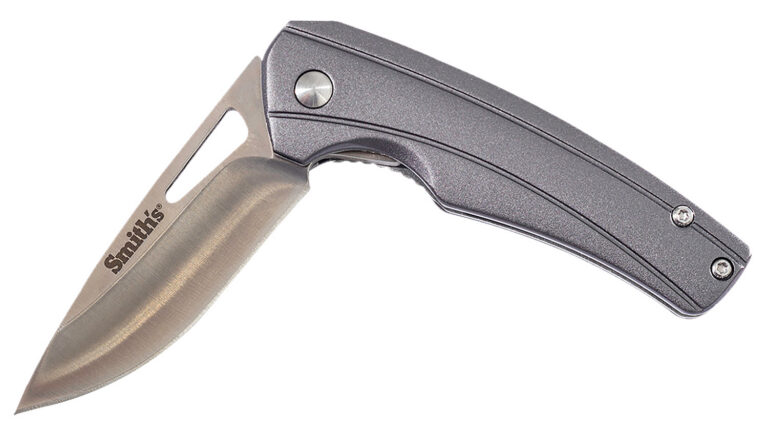 Smiths Products 51246 Istana 2.75″ Folding Drop Point Plain Satin 400 SS Blade/Gray Anodized Aluminum Handle Includes Pocket Clip Smiths Products 51246 Istana 2.75″ Folding Drop Point Plain Satin 400 SS Blade/Gray Anodized Aluminum Handle Includes Pocket Clip