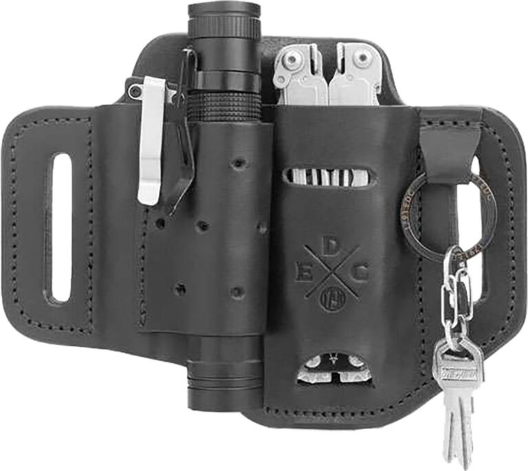 1791 Gunleather STESLFBLKA EDC Standard Easy Slide OWB Black Leather Belt Slide Ambidextrous