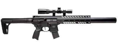 Sig Sauer Airguns AIRMCX177G2BLKSCOPE MCX Air Gen 2 CO2 177 Pellet 18″ 30rd, Black, M-LOK Handgaurd, Flat Trigger, C02 Storage QD Stock, Reduced Angle Grip, 1-4x24mm Scope