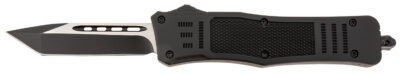 Steel River Knives T618BT Spartan  Medium 3.25″ Tanto Plain Black/Silver 440C SS Blade/ 4.50″ Black Aluminum Zinc Alloy Handle