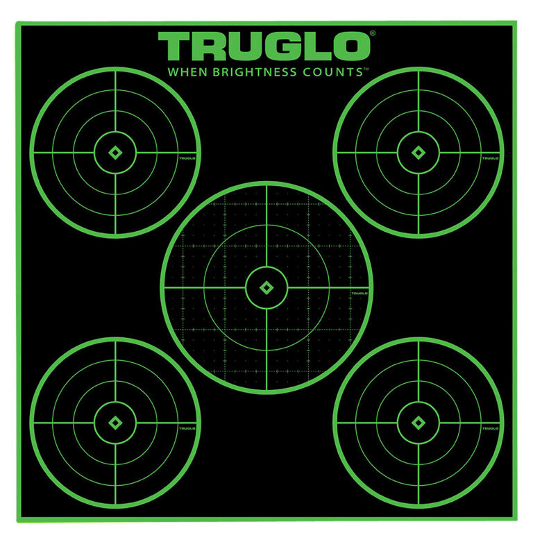 TruGlo TG11A25 Tru-See 5-Bull Target Self-Adhesive Heavy Paper Black/Green 12″x12″ 5-Bullseye 25 Pack TruGlo TG11A25 Tru-See 5-Bull Target Self-Adhesive Heavy Paper Black/Green 12″x12″ 5-Bullseye 25 Pack