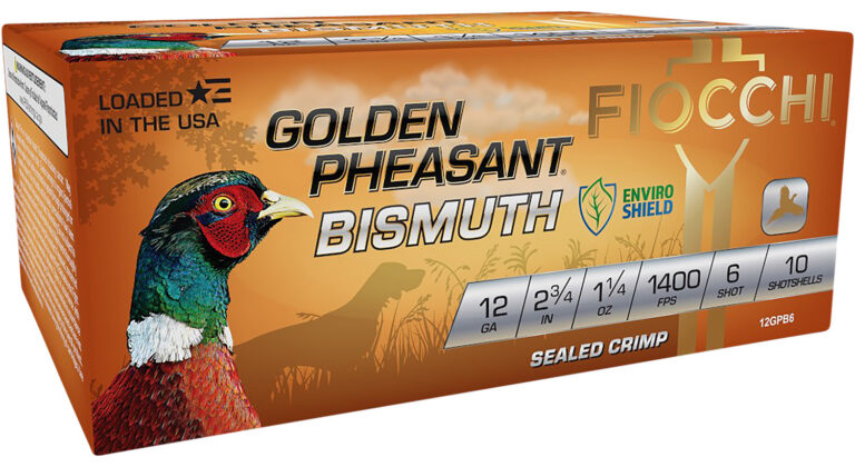 Fiocchi 12GPB6 Golden Pheasant Bismuth 12Gauge 2.75″ 1 1/4oz 6Shot 10 Per Box/10 Case