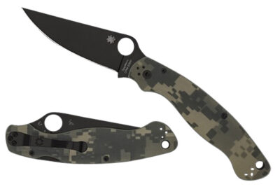 Spyderco C36GPCMOBK2 Military 2  4″ Folding Plain Black DLC CPM S30V SS Blade/ Digital Camo G10 Handle Includes Pocket Clip
