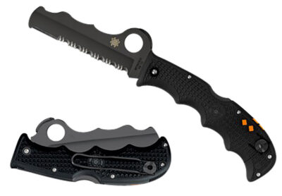 Spyderco C79PSBBK Assist Lightweight 3.69″ Folding Part Serrated Black DLC VG-10 SS Blade/Black Textured FRN Handle Includes Glass Breaker/Pocket Clip