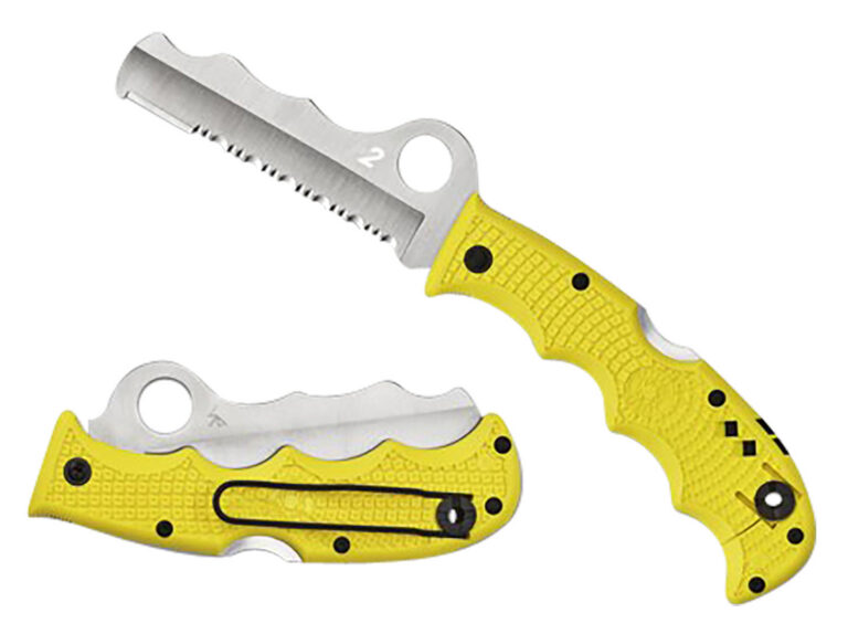 Spyderco C79PSYL Assist Salt Lightweight 3.68″ Folding Part Serrated H2 Steel Blade/Yellow Bi-Directional Texturing FRN Handle Includes Glass Breaker/Pocket Clip Spyderco C79PSYL Assist Salt Lightweight 3.68″ Folding Part Serrated H2 Steel Blade/Yellow Bi-Directional Texturing FRN Handle Includes Glass Breaker/Pocket Clip