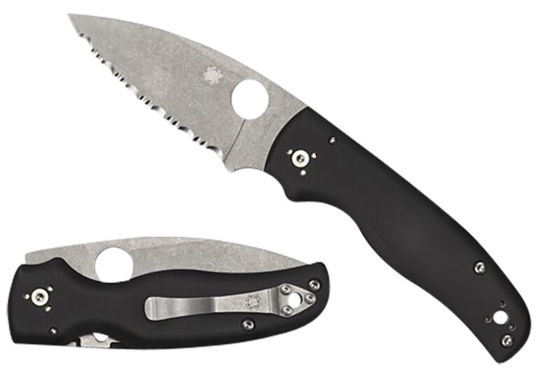 Spyderco C229GS Shaman 3.58″ Folding Serrated Stonewashed CPM S30V SS Blade/ Black Textured G10 Handle Includes Pocket Clip Spyderco C229GS Shaman 3.58″ Folding Serrated Stonewashed CPM S30V SS Blade/ Black Textured G10 Handle Includes Pocket Clip